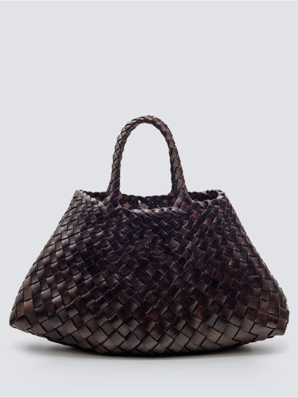 Dragon Diffusion  Santa Croce Small Dark Brown Woven tote bag small